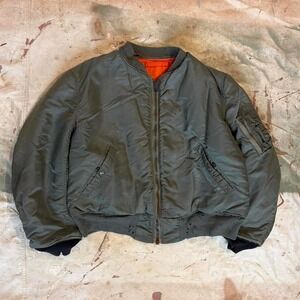 Vintage 1960s alpha industries MA-1 Nylon Bomber Flight Jacket Measure 23x23